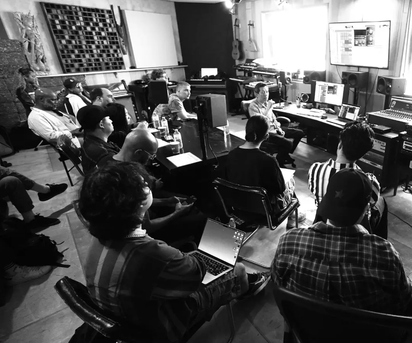 Phil Tan leading a small-group mixing masterclass in Montreal